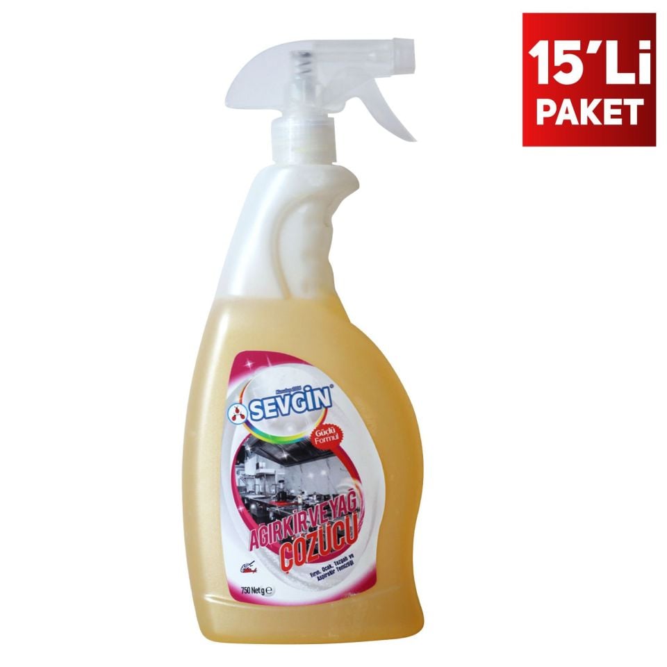 Sevgin Ağır Kir ve Yağ Sökücü 750 Ml 15'li Paket