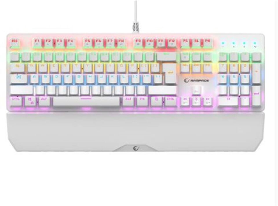 Rampage KB-R86 UMBRA Beyaz USB Rainbow Aydınlatmalı Blue  English Mekanik Gaming Oyuncu Klavye