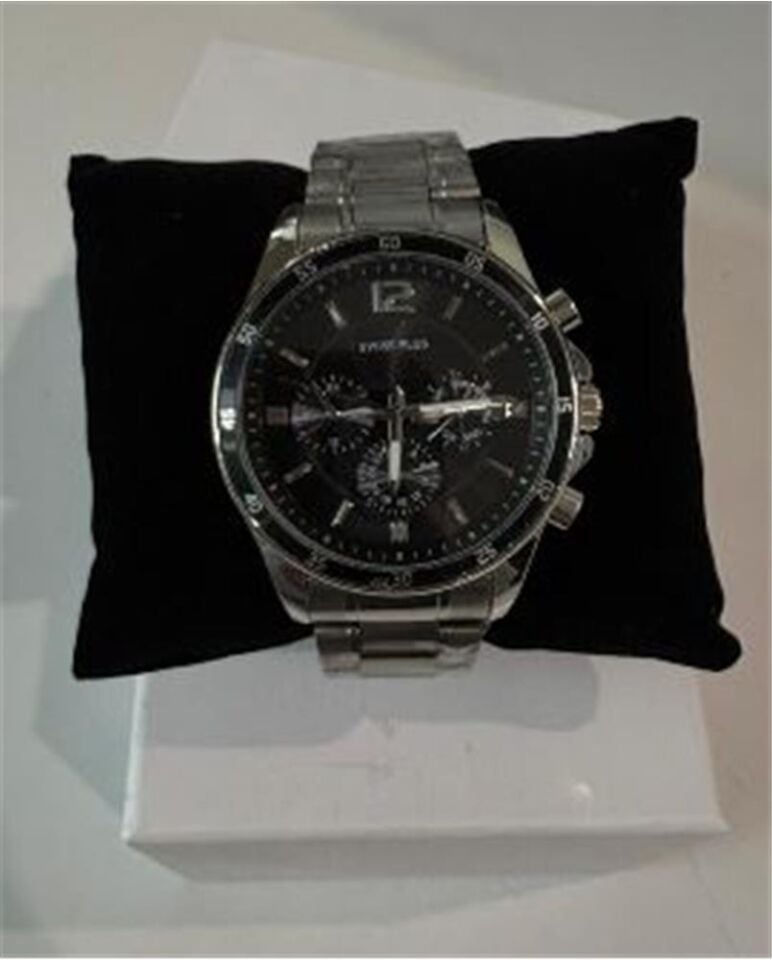Swiss Plus Man Watch Basic Seri Model-10 ST3516AGS Lüx Black-Silver