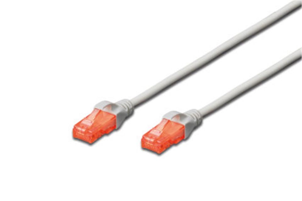 Digitus U-UTP CAT6 1 metre AWG 26-7 Cu LSZH Gri Renk Patch Kablo