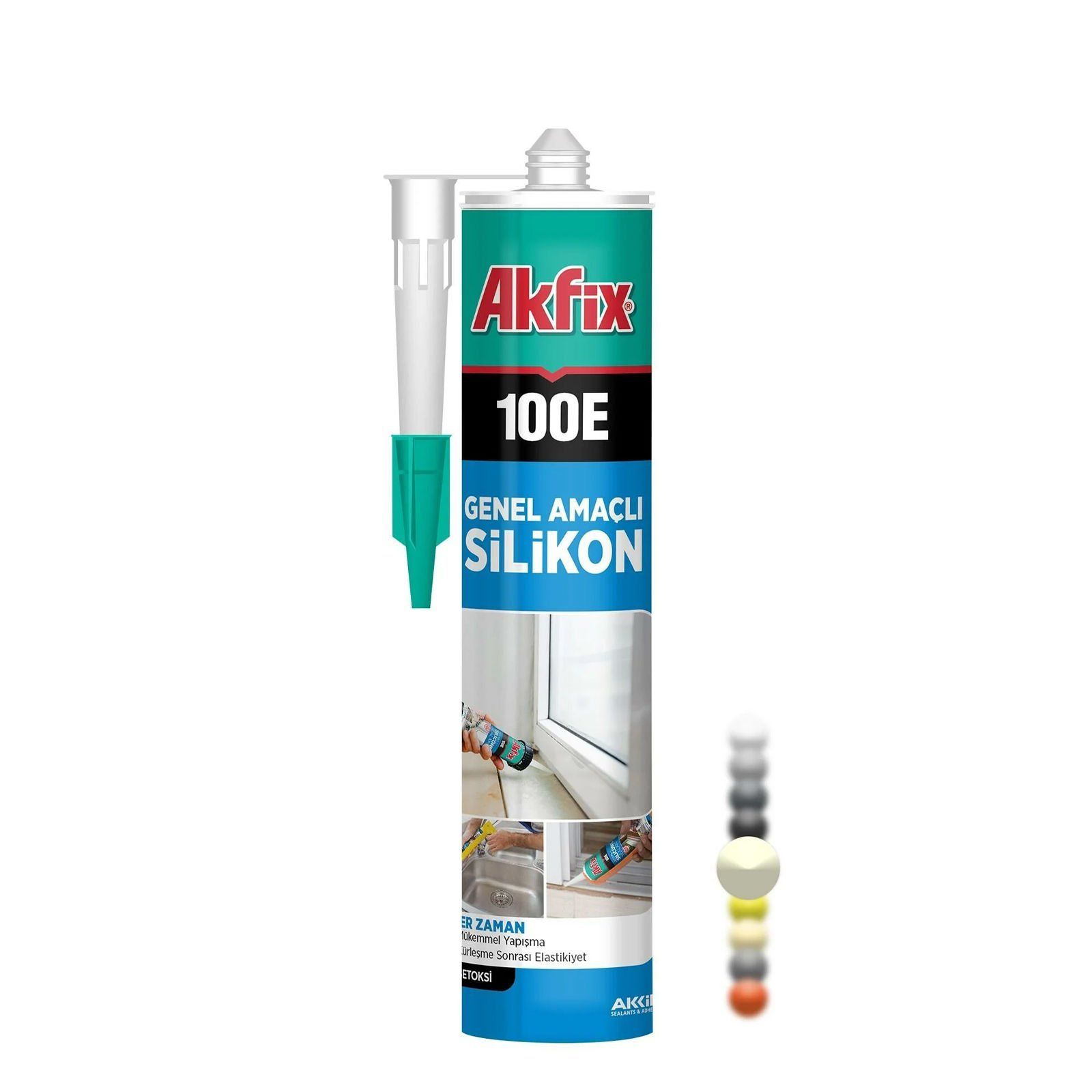 Akfix 100E Genel Amaçlı Silikon Açık Fildişi RAL1015