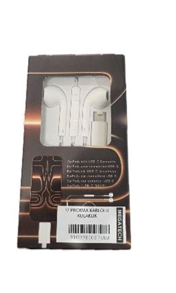 Megatech 17 Type-c Beyaz Renk Mikrofonlu Kulaklık
