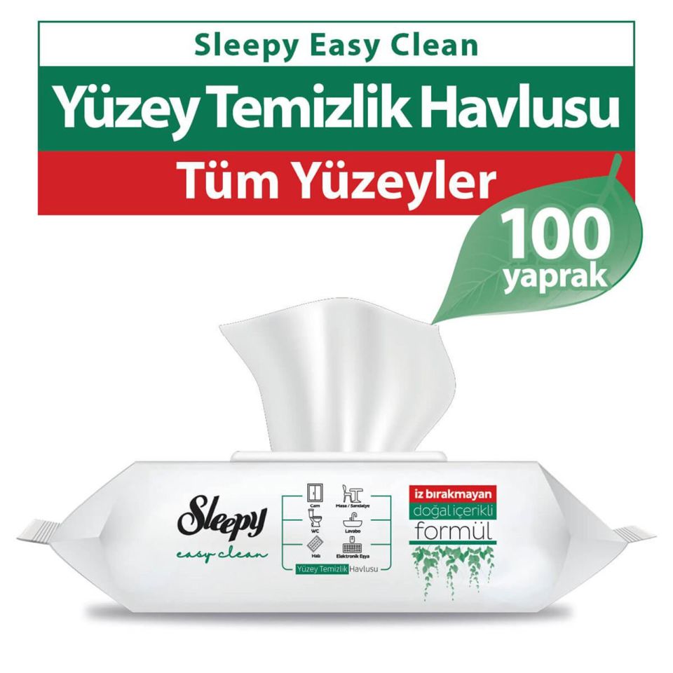 Sleepy Easy Clean Yüzey Temizlik Havlusu 100x12'li