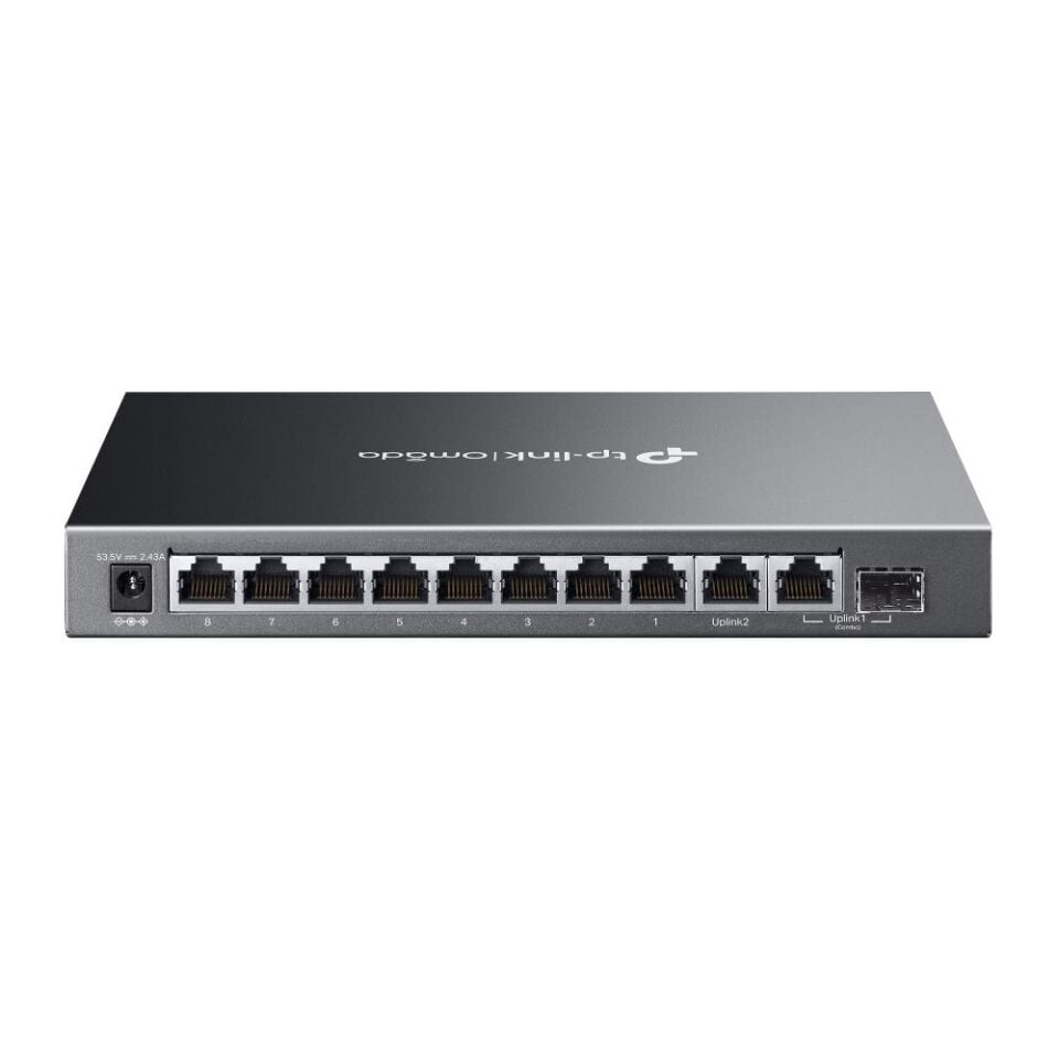 Omada Tp-Link ES210GMP 8 Port 10-100-1000 Poe+ Switch 1 Port SFP + 1 Port Uplink Cloud Switch