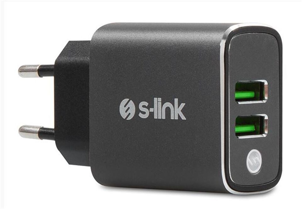 S-link SW-EHT36M 2 USB, 3.1A Metal Ev Sarj Cihazı ve Type-C Data + Sarj Kablosu