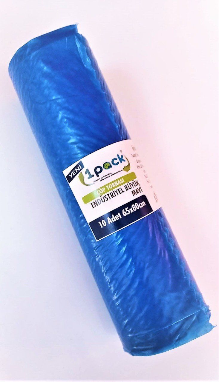1Pack Endüstriyel Büyük 65*80 Çöp Torbası Mavi