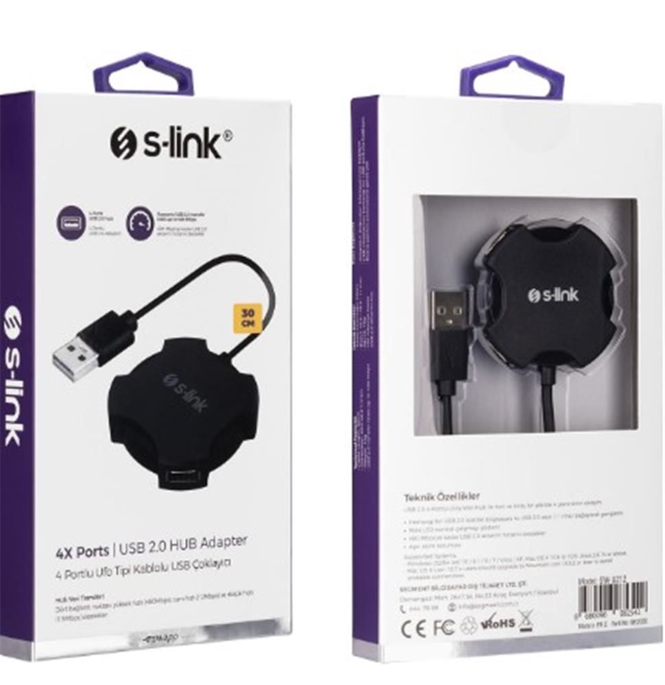 Hadron HR102 4 Port Usb 2.0 Siyah Çoklayıcı