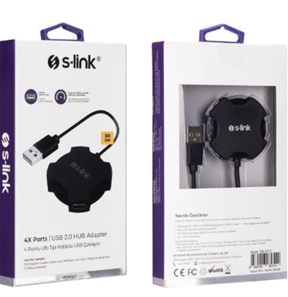 Hadron HR102 4 Port Usb 2.0 Siyah Çoklayıcı