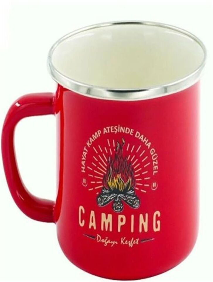 ORCAMP Retro Emaye Bardak Kırmızı 330CC OUT-1900