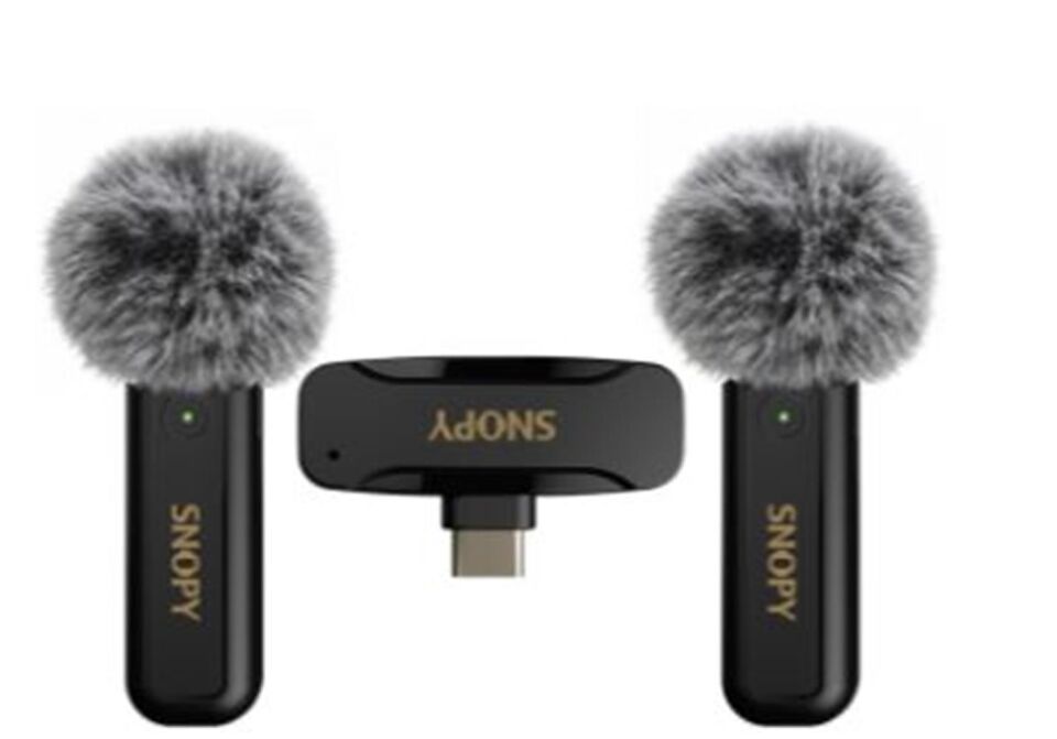 Snopy SN-MW80 Siyah 2 Mikrofonlu Kablosuz Type-c Yaka Mikrofonu