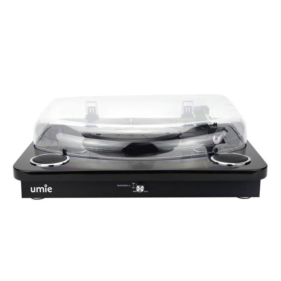 UMİE Bemol Siyah Piano Kaplama 10W BT İN, BT OUT, RCA, USB Özellikli Nostaljik Pikap