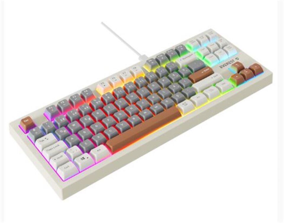 Everest KB-98 SILENT TKL Gri Mavi-Gri-Kahve Rainbow Q Membrane Klavye