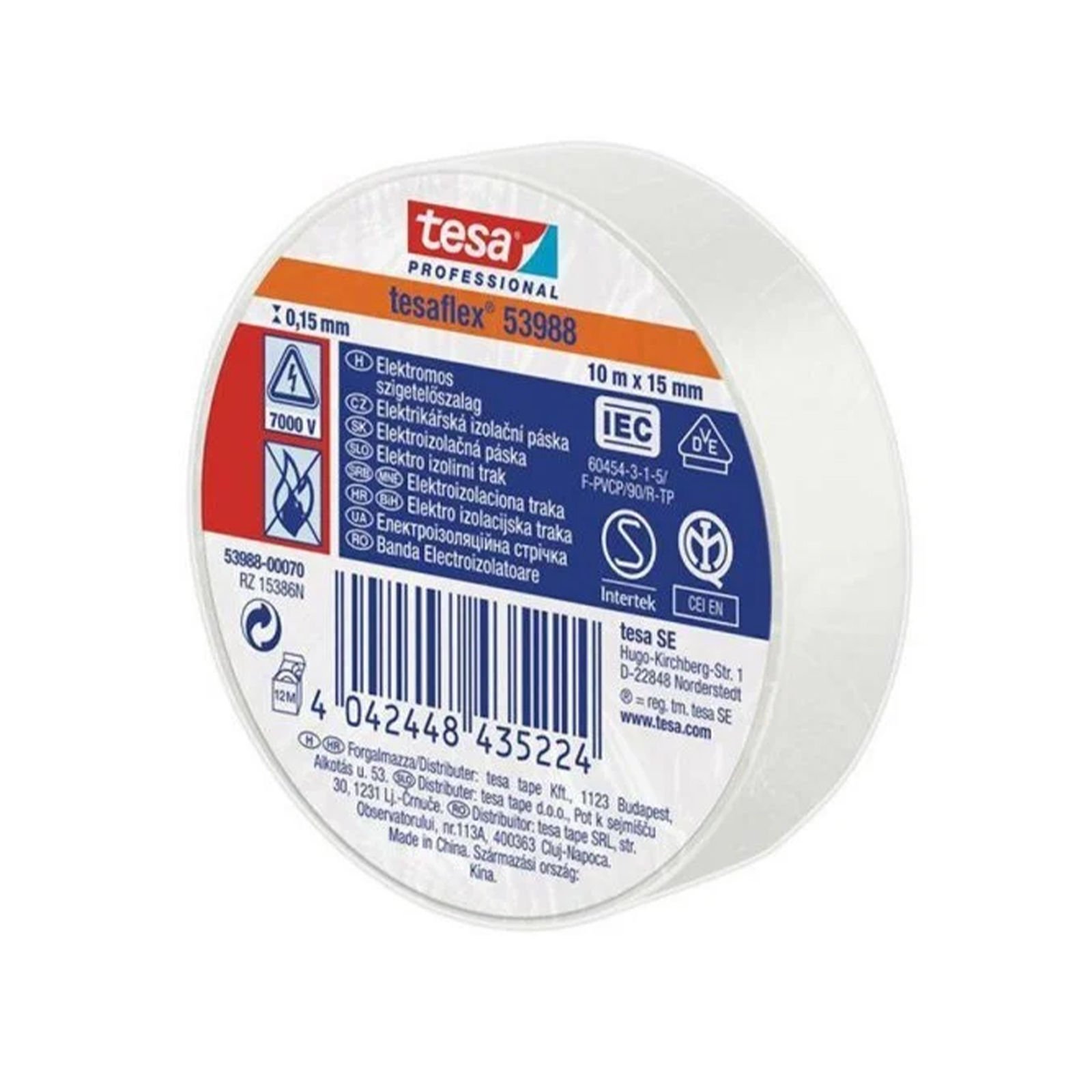 Tesa Elektrik İzolasyon Bandı Beyaz 10 Mx15 MM 53988-00065-00