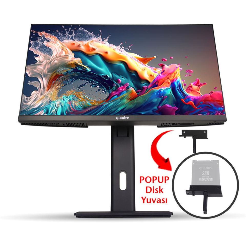 Quadro EXPANSE AI B224 25165 23.8'' IPS Ci5 12450H 16gb 512gb NVME SSD OB VGA Freedos AIO P.İzi