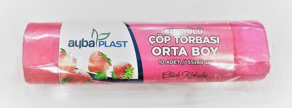 Aybaplast Orta Boy 55*60 Büzgülü Çöp Torbası Çilek Koli İçi 25 Adet