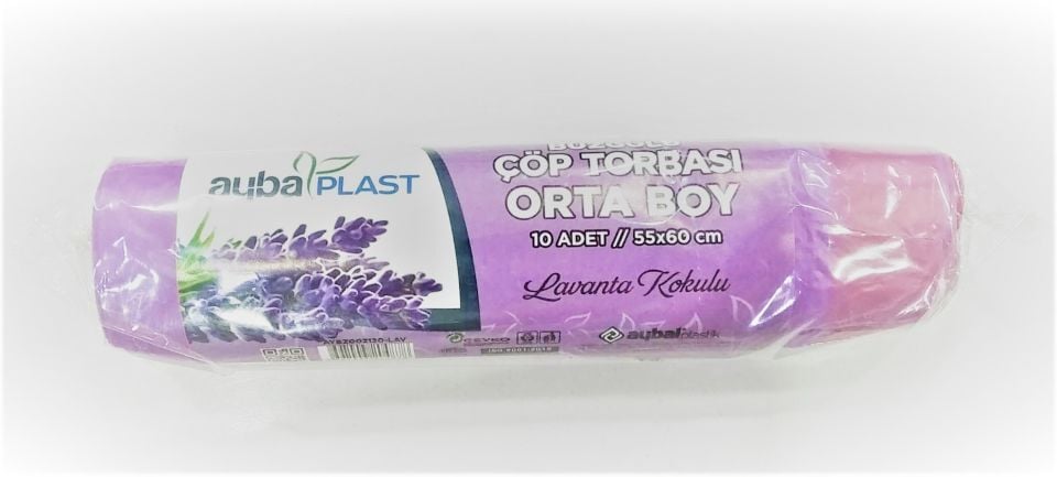 Aybaplast Orta Boy 55*60 Büzgülü Çöp Torbası Lavanta Koli İçi 25 Adet
