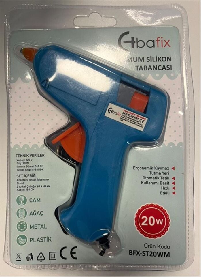 Bafix Mum Silikon Tabancası Mavi 20W