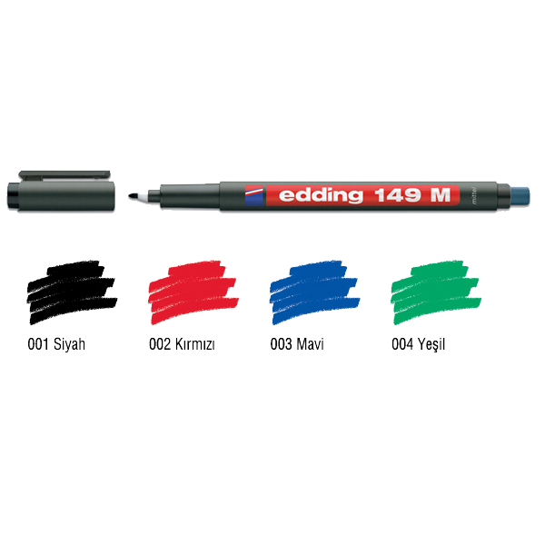 Edding Asetat Kalemi Permanent M Seri 1.0 MM Mavi 149 M