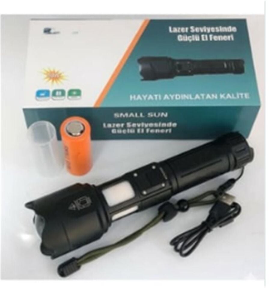 Small Sun SM-316 Metal Fener 50w Şarjlı Led Gösterge 5000Mah (25560 3 7v Lı-on Pil)