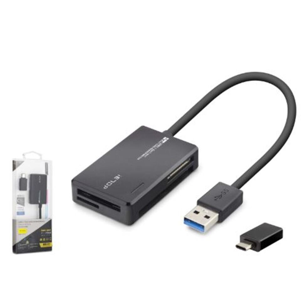 iETOP C313 USB Type-C 3.2 Gen1 All in One Kart Okuyucu CF SD MicroSD MS 5 Gbps Siyah