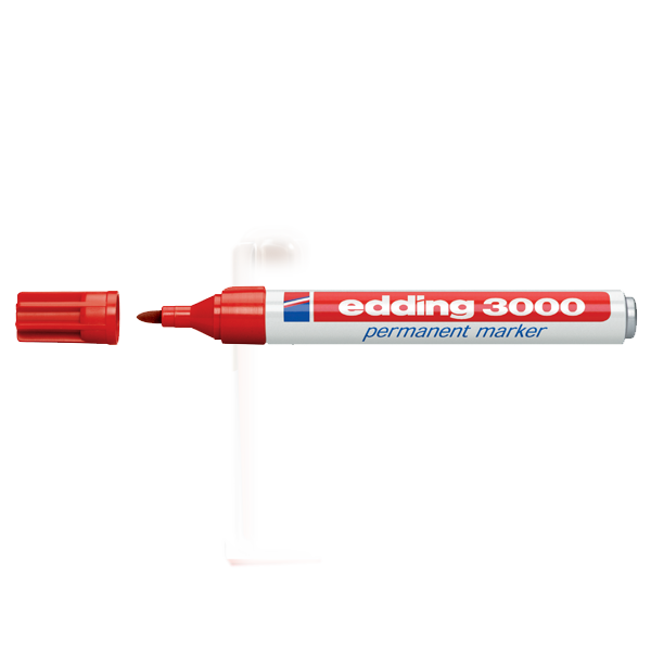 Edding Markör Permanent Yuvarlak Uçlu 1.5-3 MM Kırmızı 3000