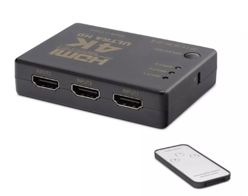 Hadron Hdx1308 3 port Hdmi Switch 3Giriş 1Çıkış 4K Kumandalı
