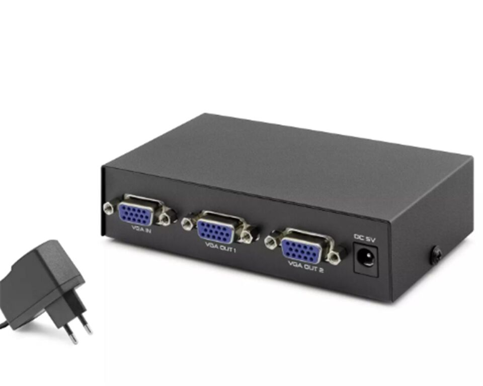 Hadron Hdx1277 2 Port Vga Splitter 200Mhz 1-In 2-Out Siyah