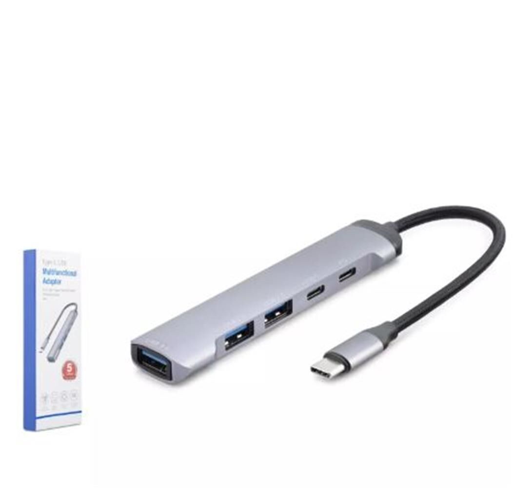 Hadron Hdx7041 Type-C Hub 5-Usb Gri