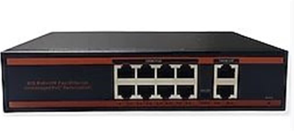 Nova HIF0820FBL-C 8 Port Poe+ 10-100 Mbps 2 Port 10-100 Mbps Uplink Switch