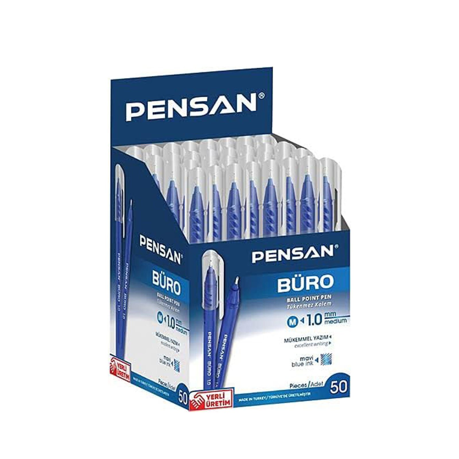 Pensan Tükenmez Kalem Üçgen Mavi
