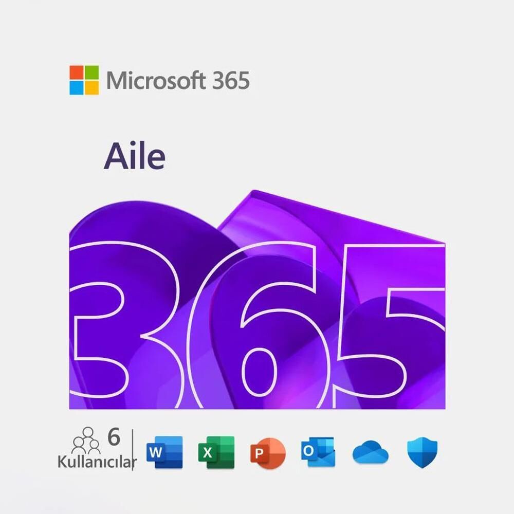 Microsoft 365 Aile 32-64bit EP2-32296 Turkce-İngilizce 6 Kullanici 1 Yil ESD Elektronik Lisans