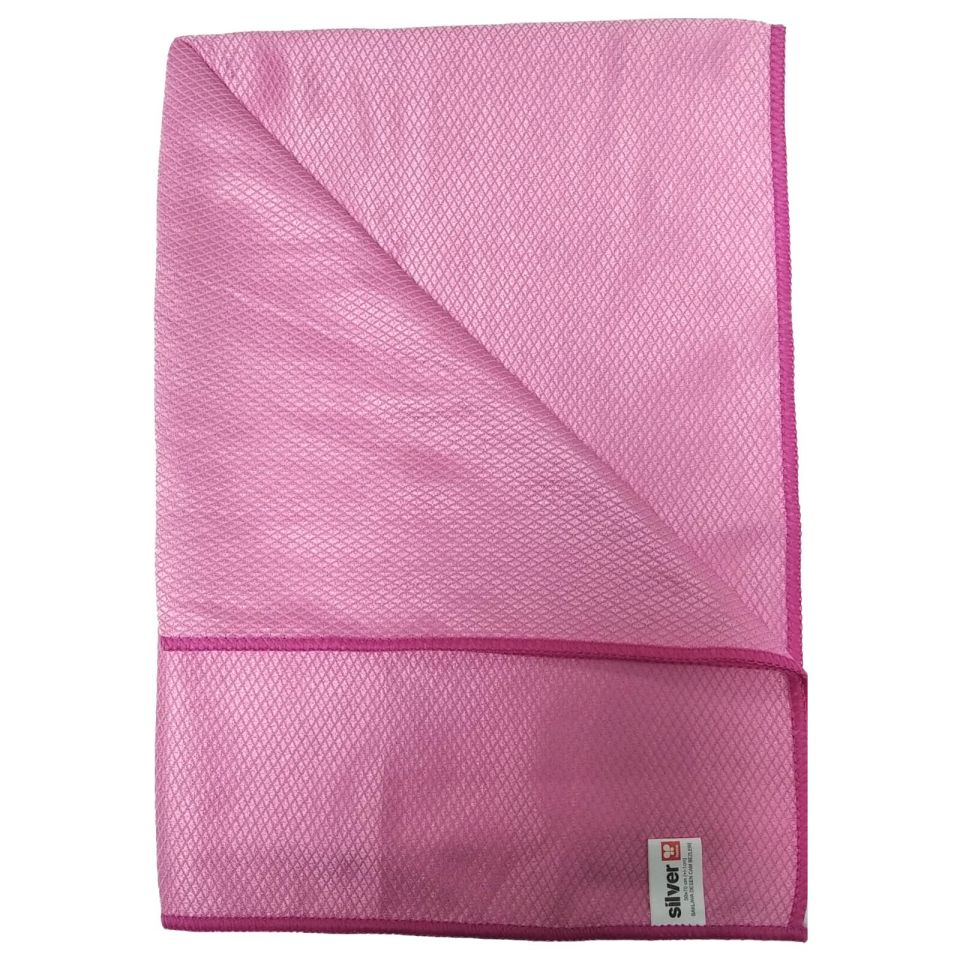 Silver Home Mikrofiber Baklava Desenli Cam Temizlik Bezi 50x70cm Pembe