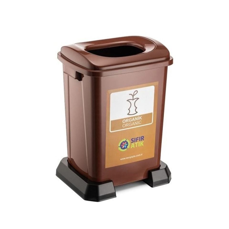 Organik Sıfır Atık Çöp Kovası 50 Lt. Kahverengi