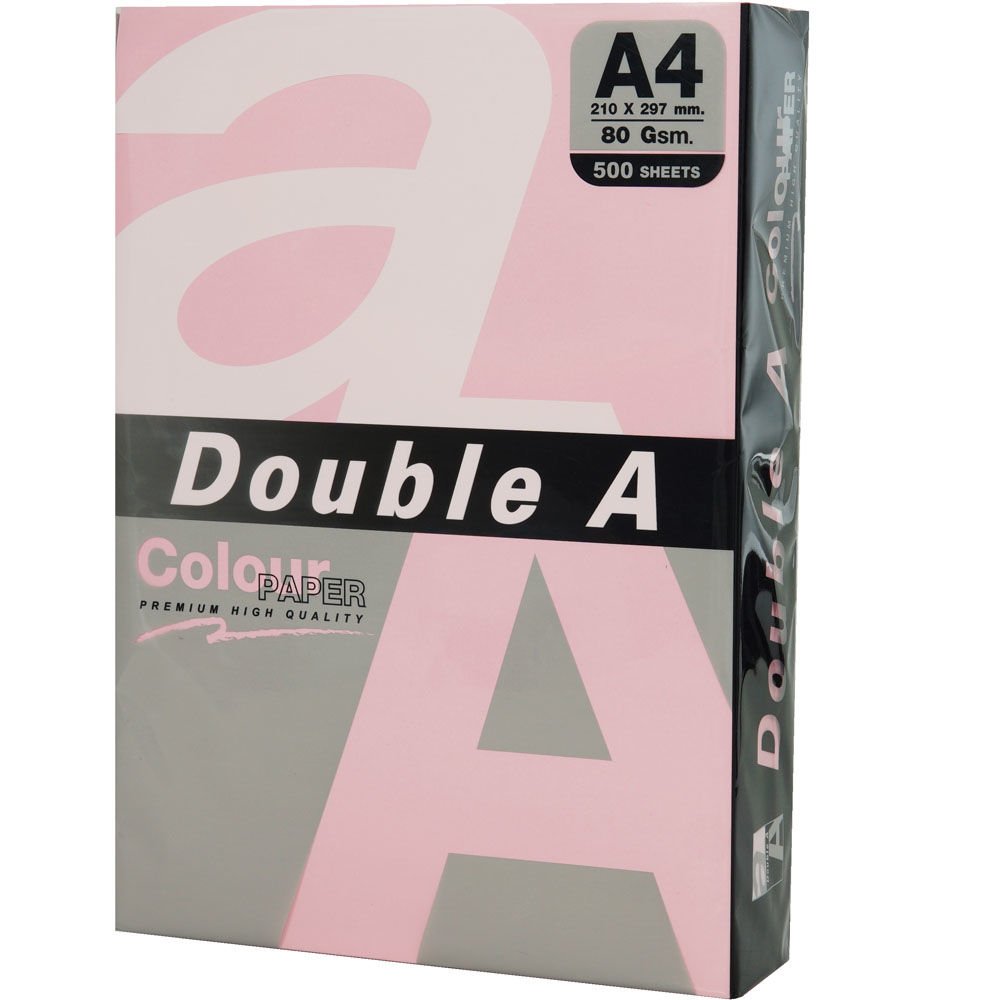 Double A Renkli Fotokobi Kağıdı 500 LÜ A4 80 GR Pastel Pembe