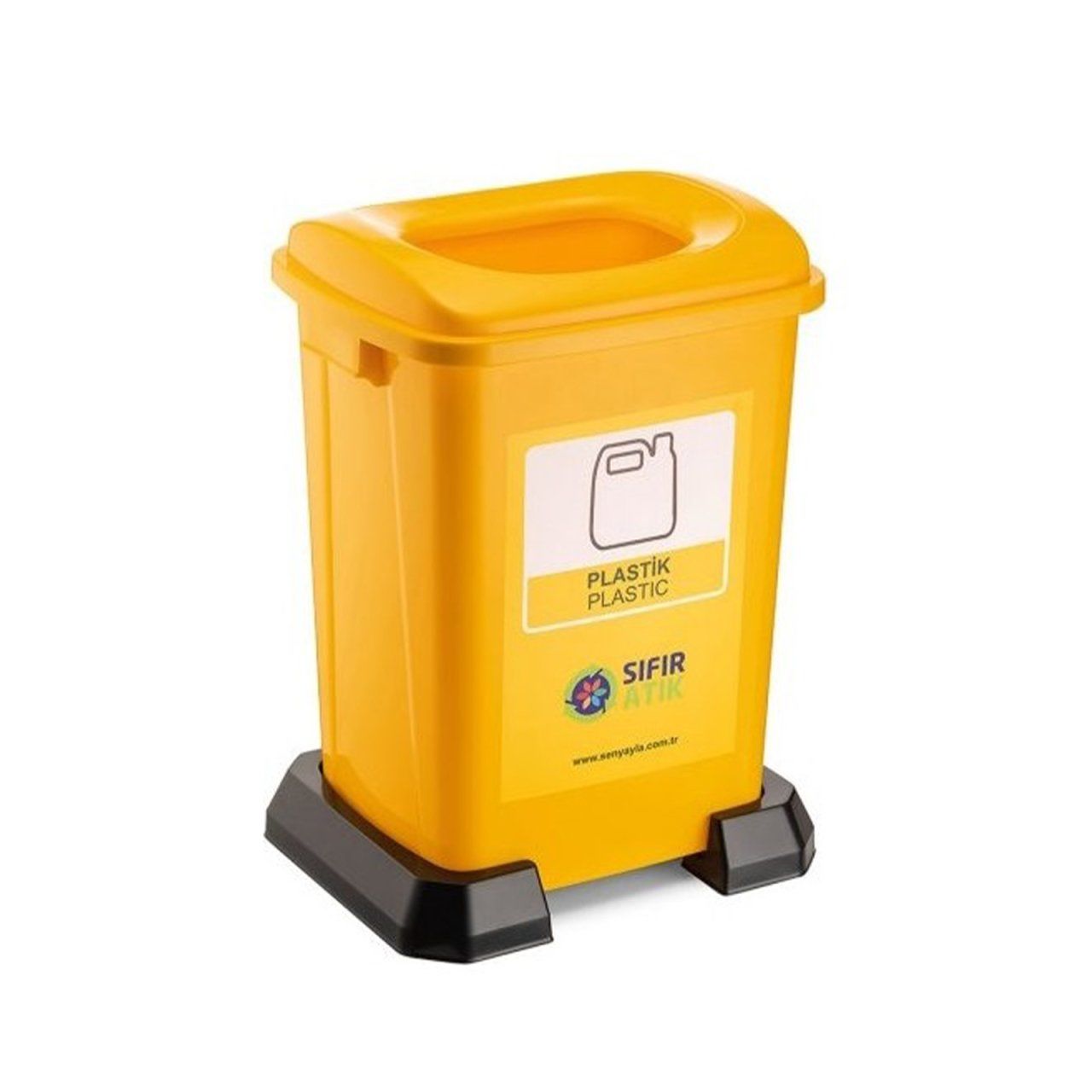 Plastik Sıfır Atık Çöp Kovası 50 Lt. Sarı