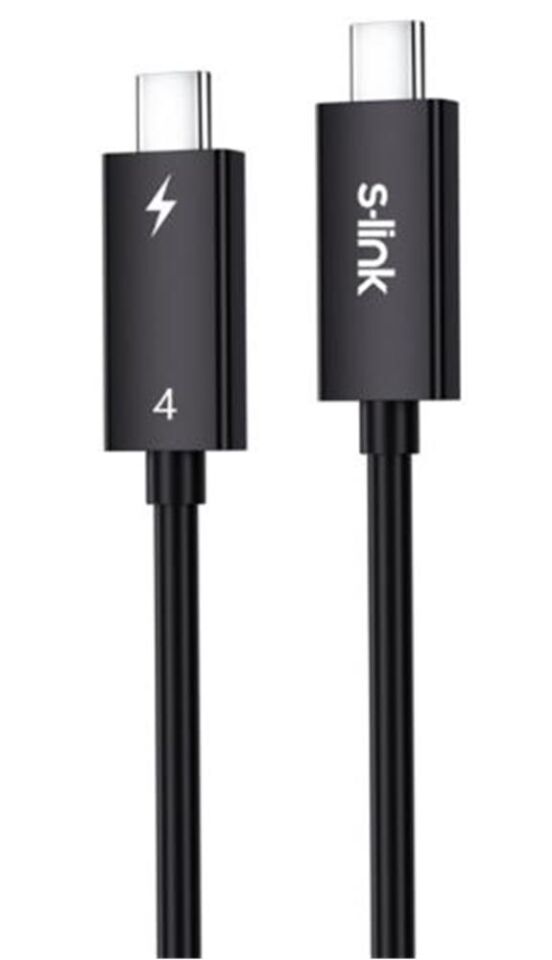 S-link SL-TC401 Thunderbolt 4.0 1m 8k 60Hz PD100W TypeC to TypeC 40Gbps Hızlı Data Kablosu