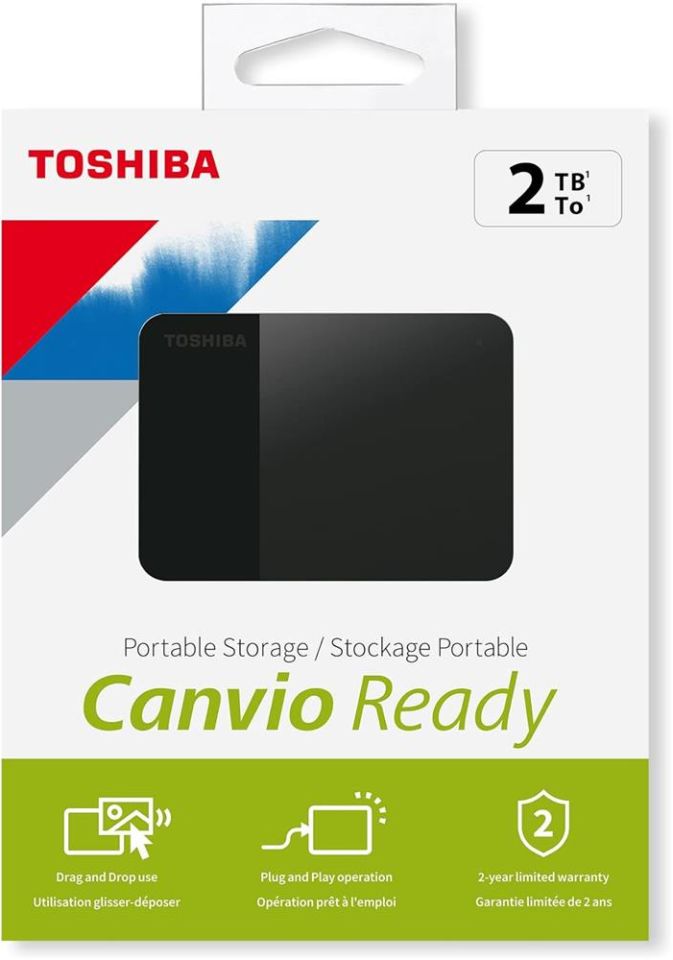 Toshiba 2TB Canvio Ready 2.5'' Gen1 USB 3.2 Harici Harddisk (HDTP320EK3AA)