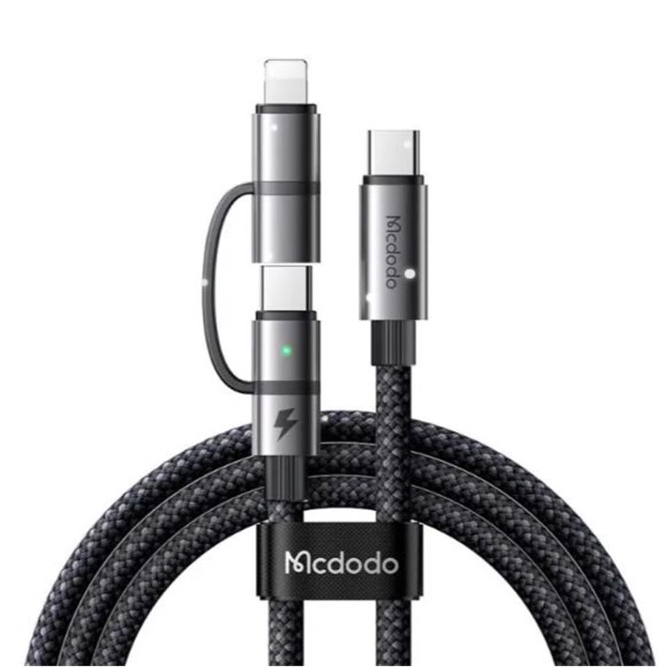 MCDODO CA-0450 LIGHTNING PD 36W - TYPE-C 100W DESTEKLİ2 Sİ BİR ARADA ŞARJ KABLOSU 1.2M