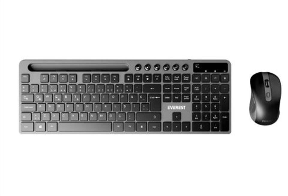 Everest KM-730 Gri-Siyah Kablosuz Q Multimedia Klavye + Mouse Set