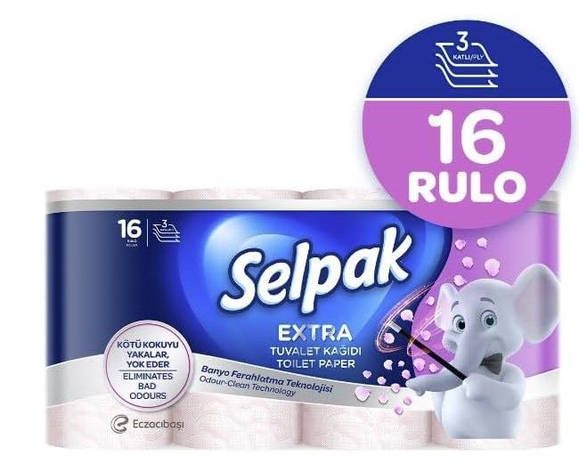 Selpak Extra Tuvalet Kağıdı Banyo Ferahlatma 16'lı