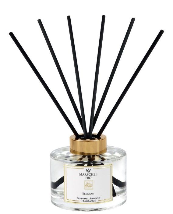 Elegant Bambu Çubuklu Koku Cam Şişe 165 ml
