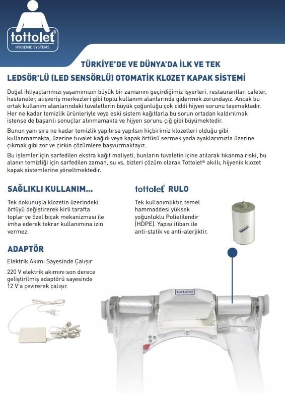 Tottolet Otomatik Hijyenik Klozet Kapak Sistemi