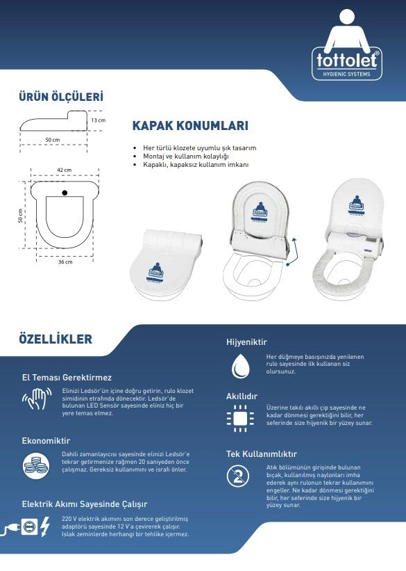 Tottolet Otomatik Hijyenik Klozet Kapak Sistemi