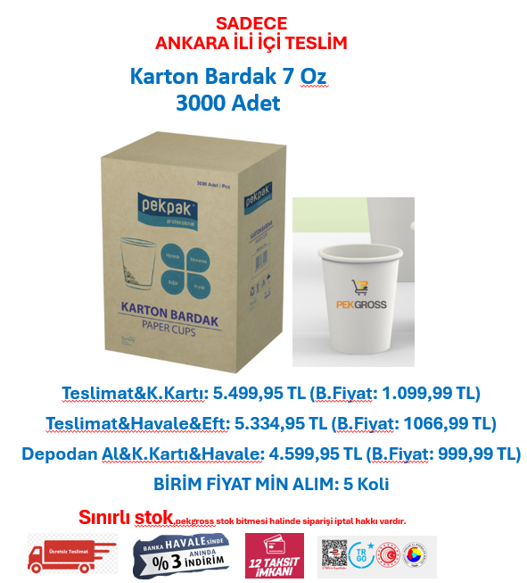 Karton Bardak 7 Oz 3000 Adet t.01
