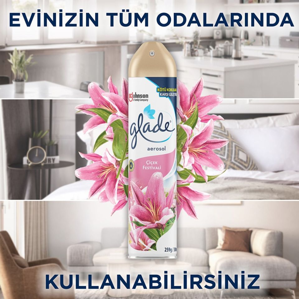 Glade Aerosol Oda Kokusu Çiçek Festivali 300 ml