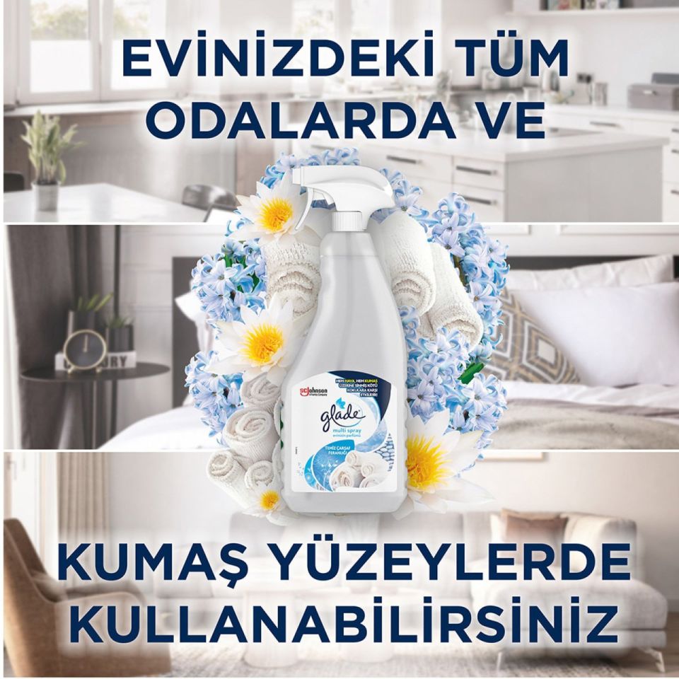 Glade Multi Sprey Temiz Çarşaflar Oda Kokusu 500 Ml