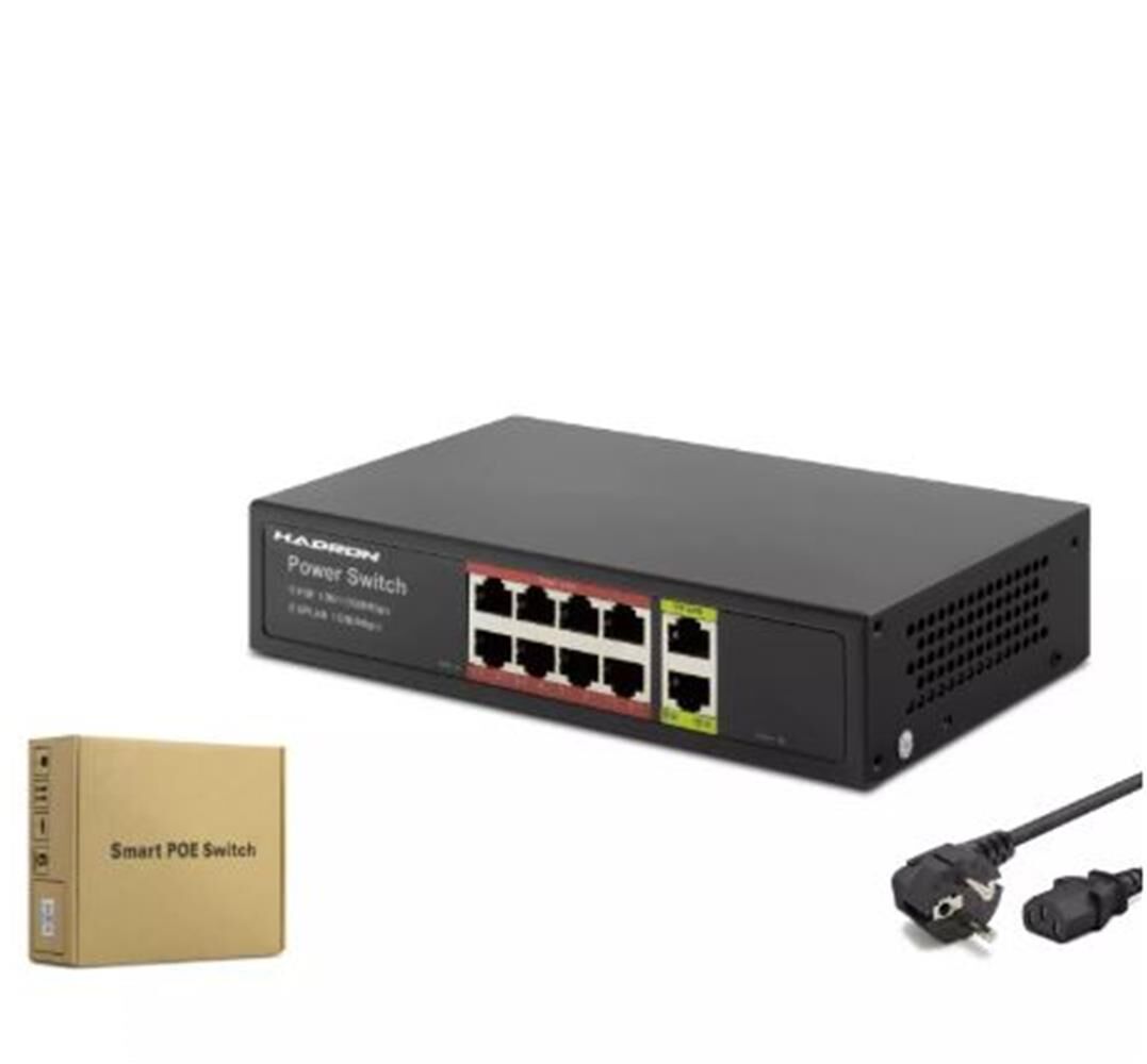 HADRON HDG08 POE SWITCH 2UPLINK 8+2 10-100-1000 MBPS 8PORT