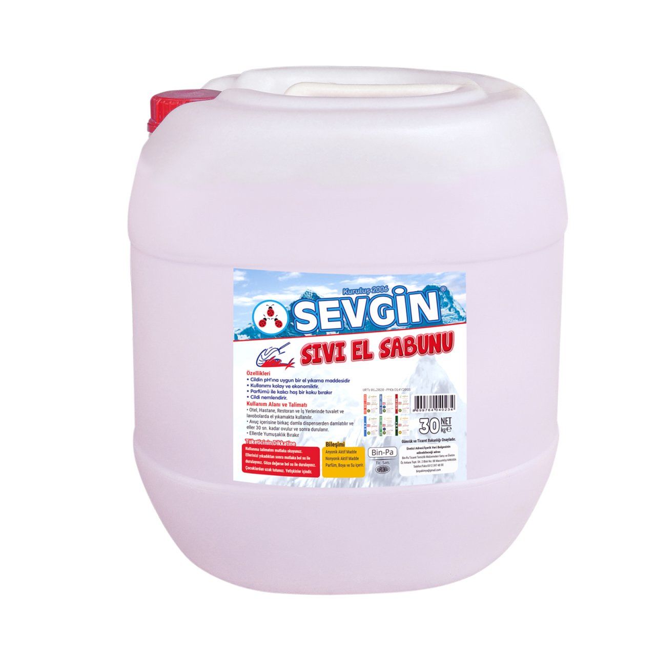 Pekpak Sıvı El Sabunu 30 Kg
