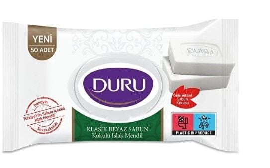Duru Beyaz Sabun Kokulu Islak Mendil 50 Adet