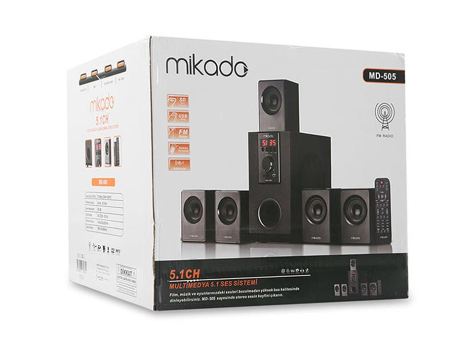 Mikado MD-505 5+1 Usb+SD+FM Destekli Bluetooth Speaker Kumandalı